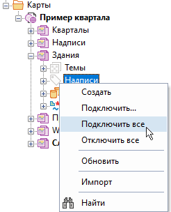 Надписи в панели рабочее место