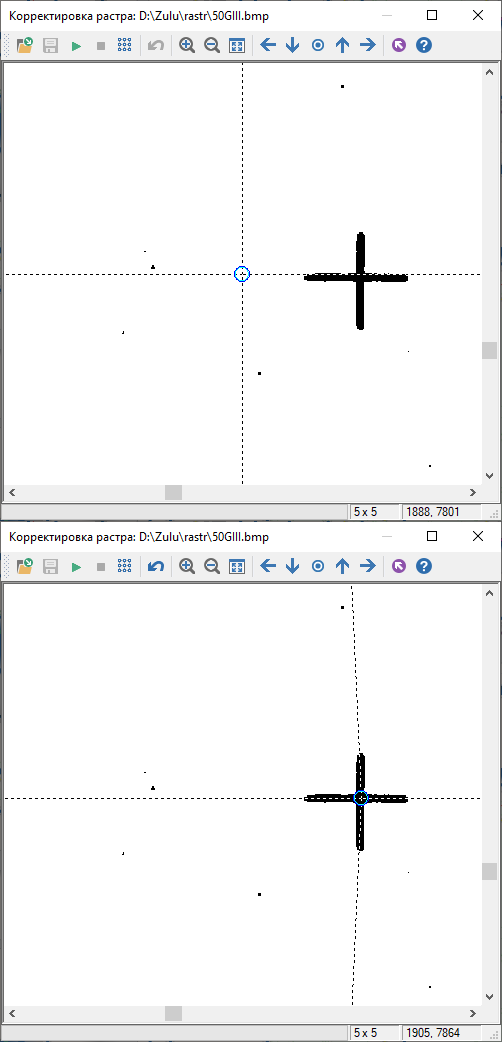 Результат совмещения опорных точек растра